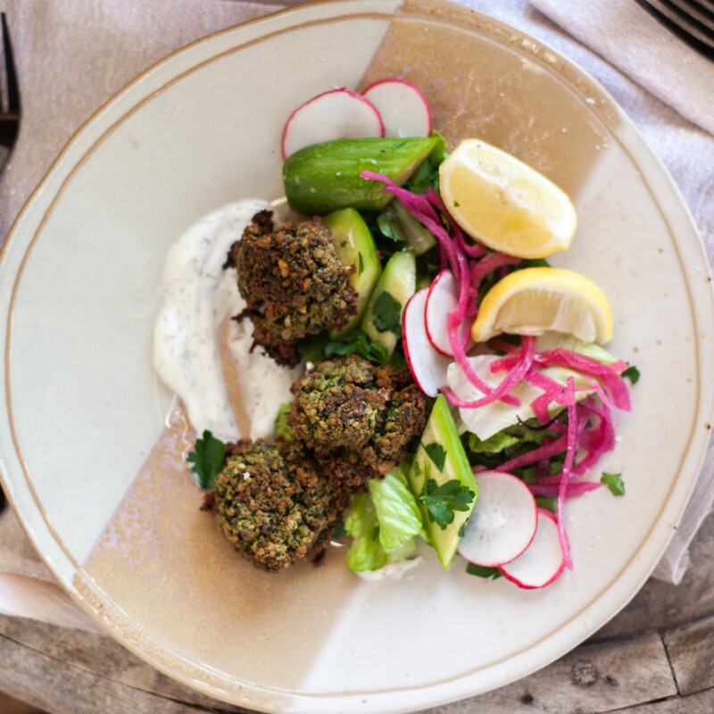 herby green chickpea falafel