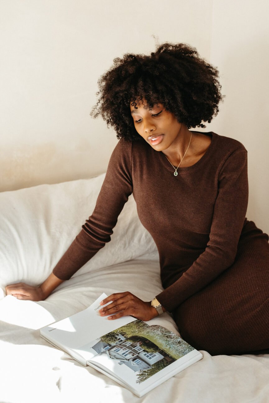 Woman reading book