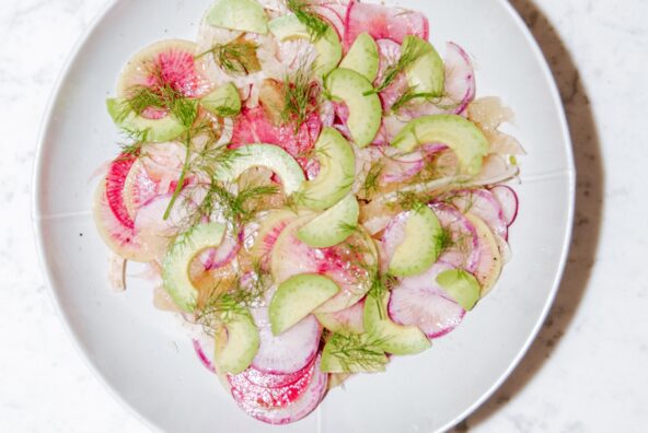 radish, fennel, and grapefruit salad