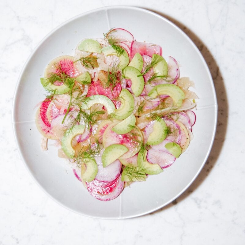 radish, fennel, and grapefruit salad