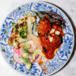 spicy lamb meatballs in tomato sauce with ricotta