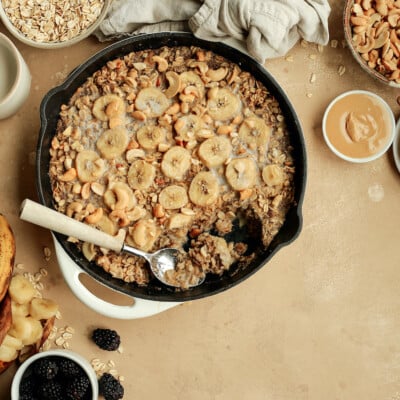 easy healthy vegetarian breakfast recipe baked banana cashew oatmeal