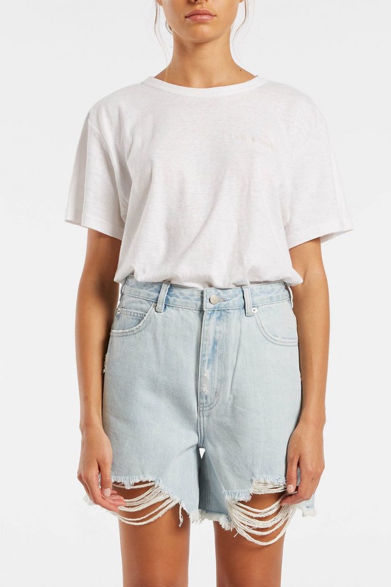 cut off jean shorts with pockets showing