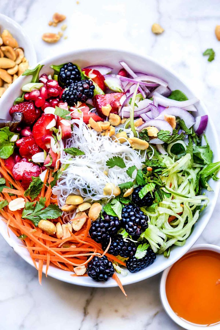 Vietnamese noodle salad with foodie crush fruits
