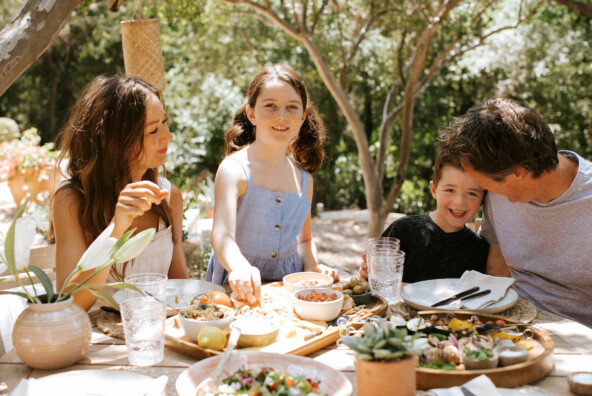 camille styles backyard mediterranean family dinner party with target kebabs and skewers grilling family summer austin