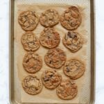 gluten and dairy free chocolate chip cookies on baking sheet