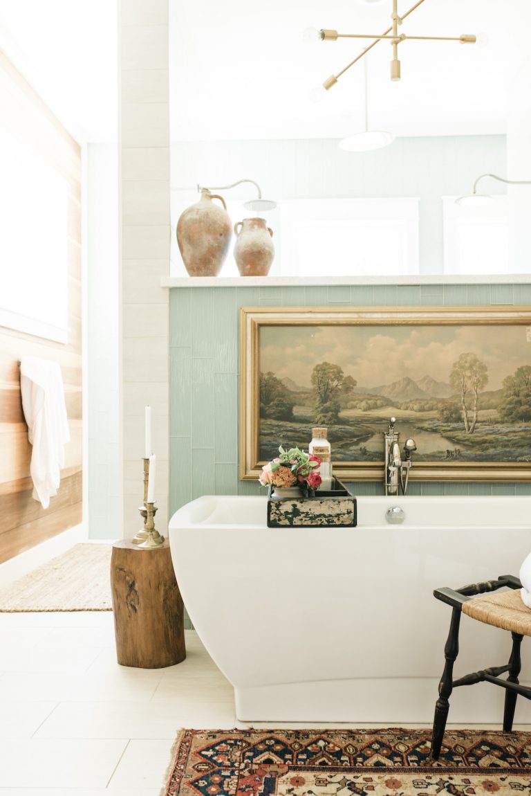 modern antique vintage master bathroom