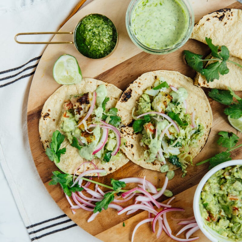 chimichurri fish tacos