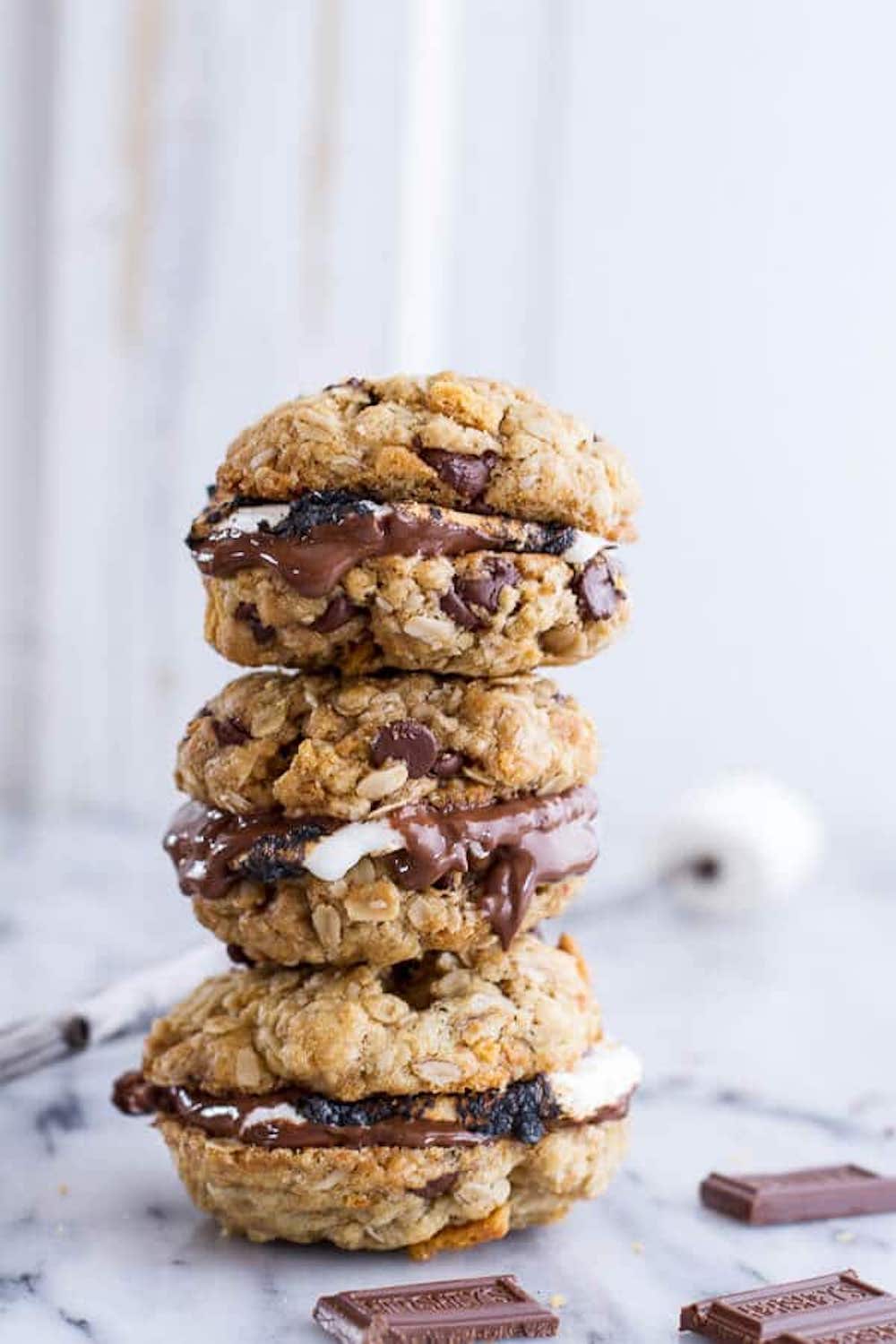 Oatmeal-Chocolate-Chip-+-Graham-Cracker-Cookie-SmoresSmores-Chocolate-Mousse-Bars-AMAZING-SMORES-Crunchy-chocolate-ganache-marshmallows-smores-recipe