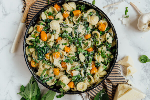 one pot pasta primavera assembled