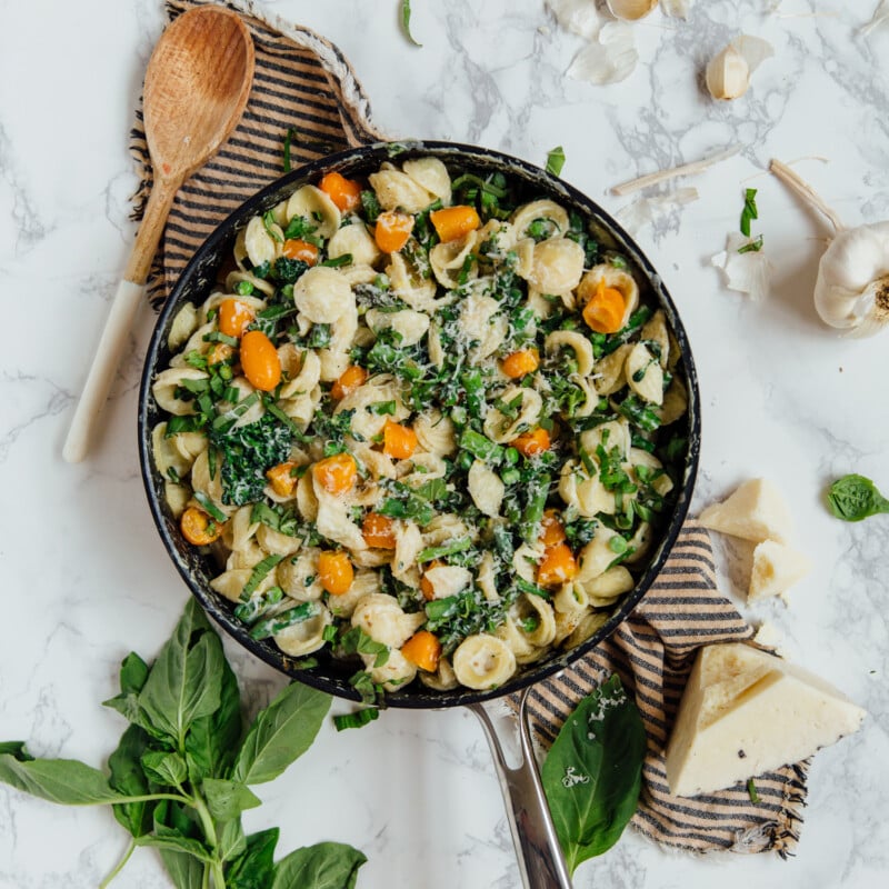 one pot pasta primavera assembled