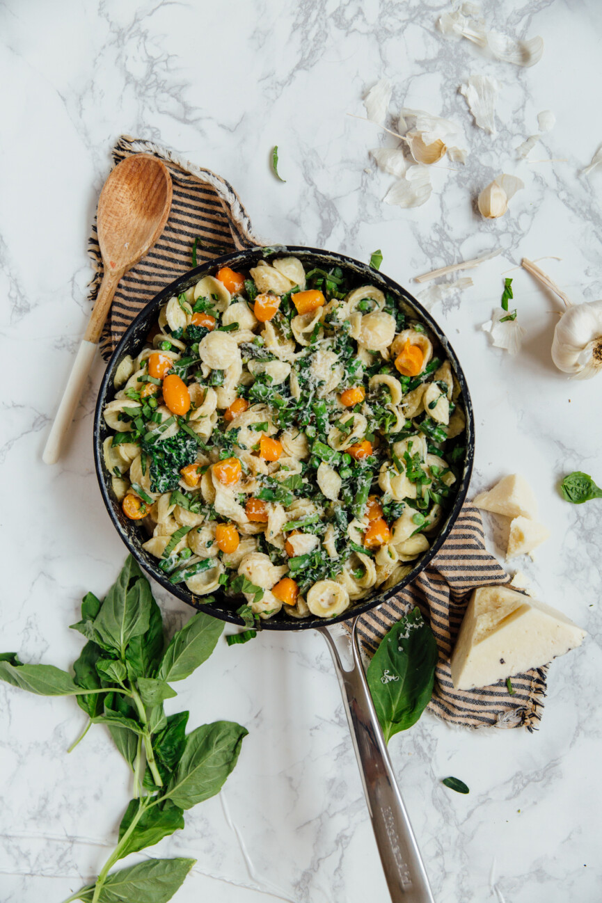 one pot pasta primavera assembled