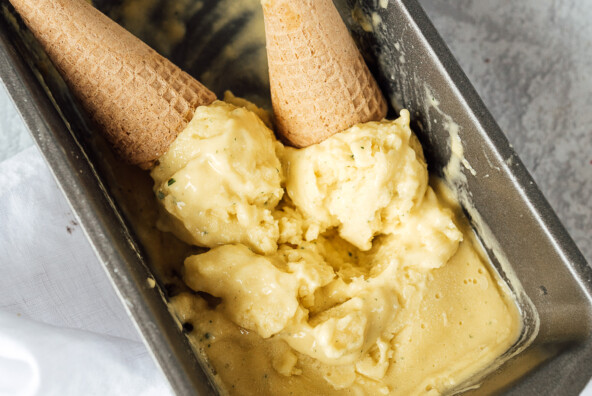 simple mango basil ice cream
