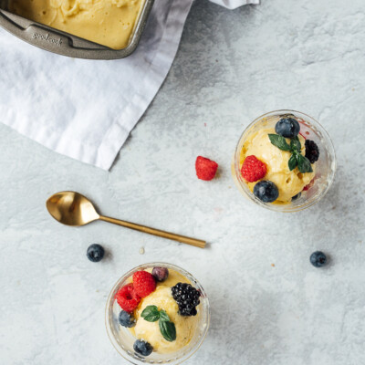 vegan mango basil ice cream