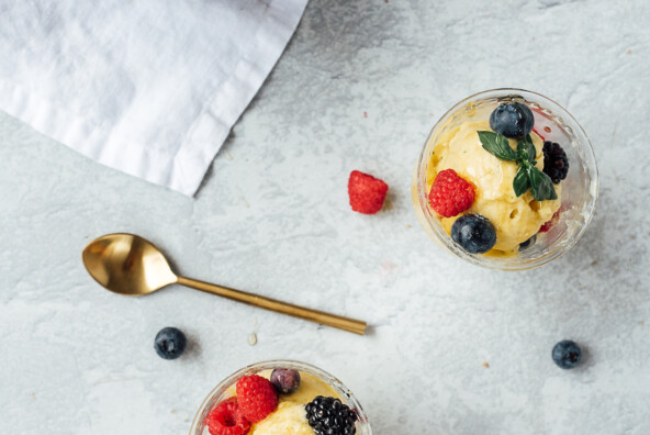 vegan mango basil ice cream