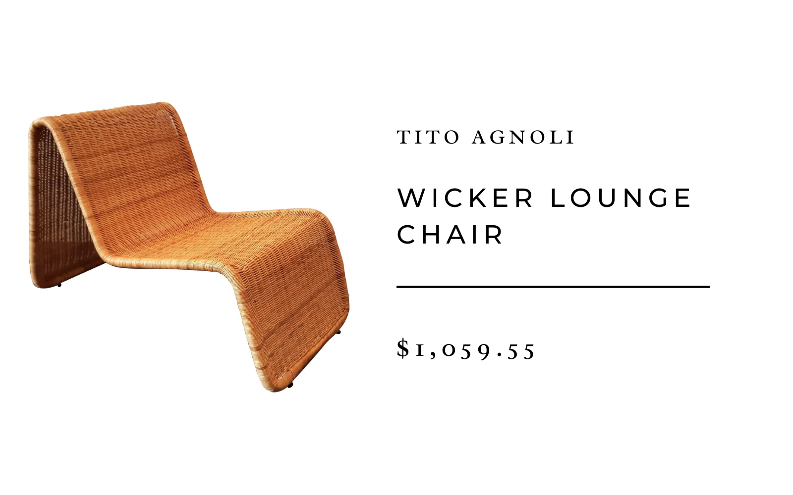 tito agnoli style wicker chair