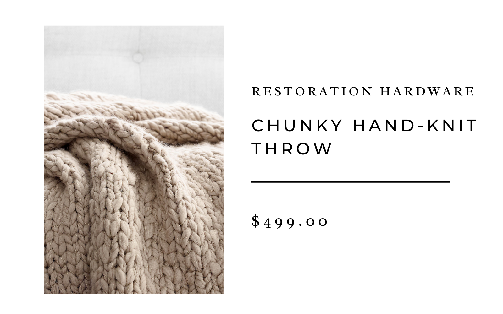 restoration hardware chunky hand knit throw