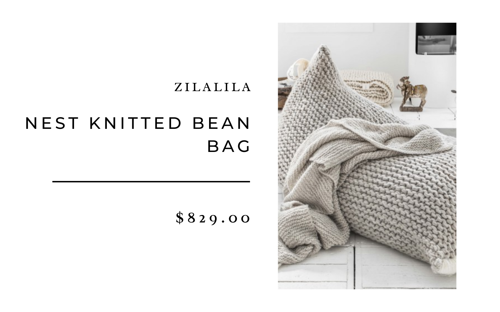 zilalaila knitted bean bag