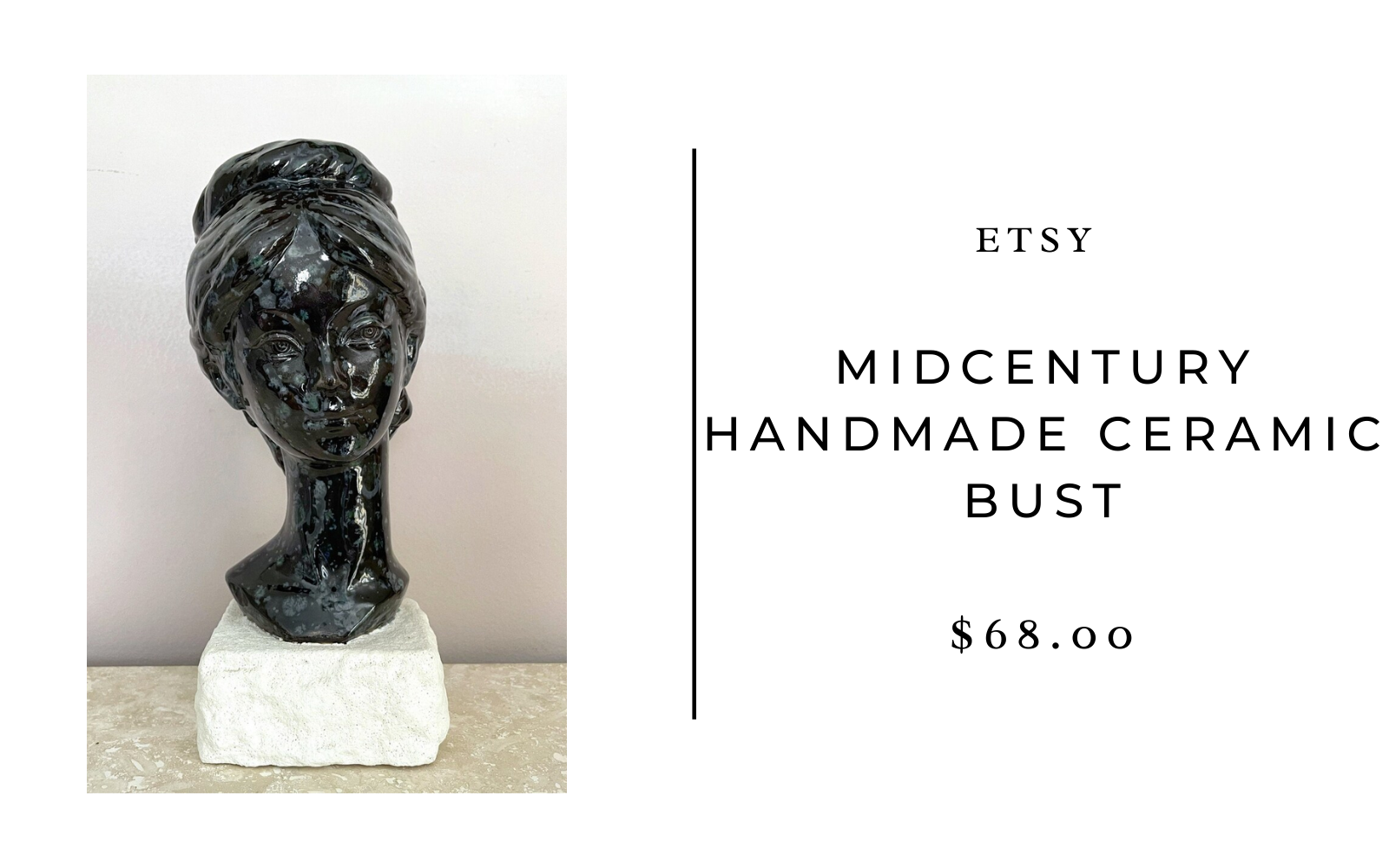 etsy midcentury ceramic bust