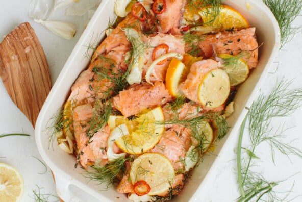 baked salmon with fennel and citrus