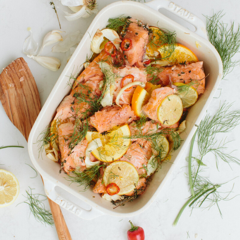 baked salmon with fennel and citrus