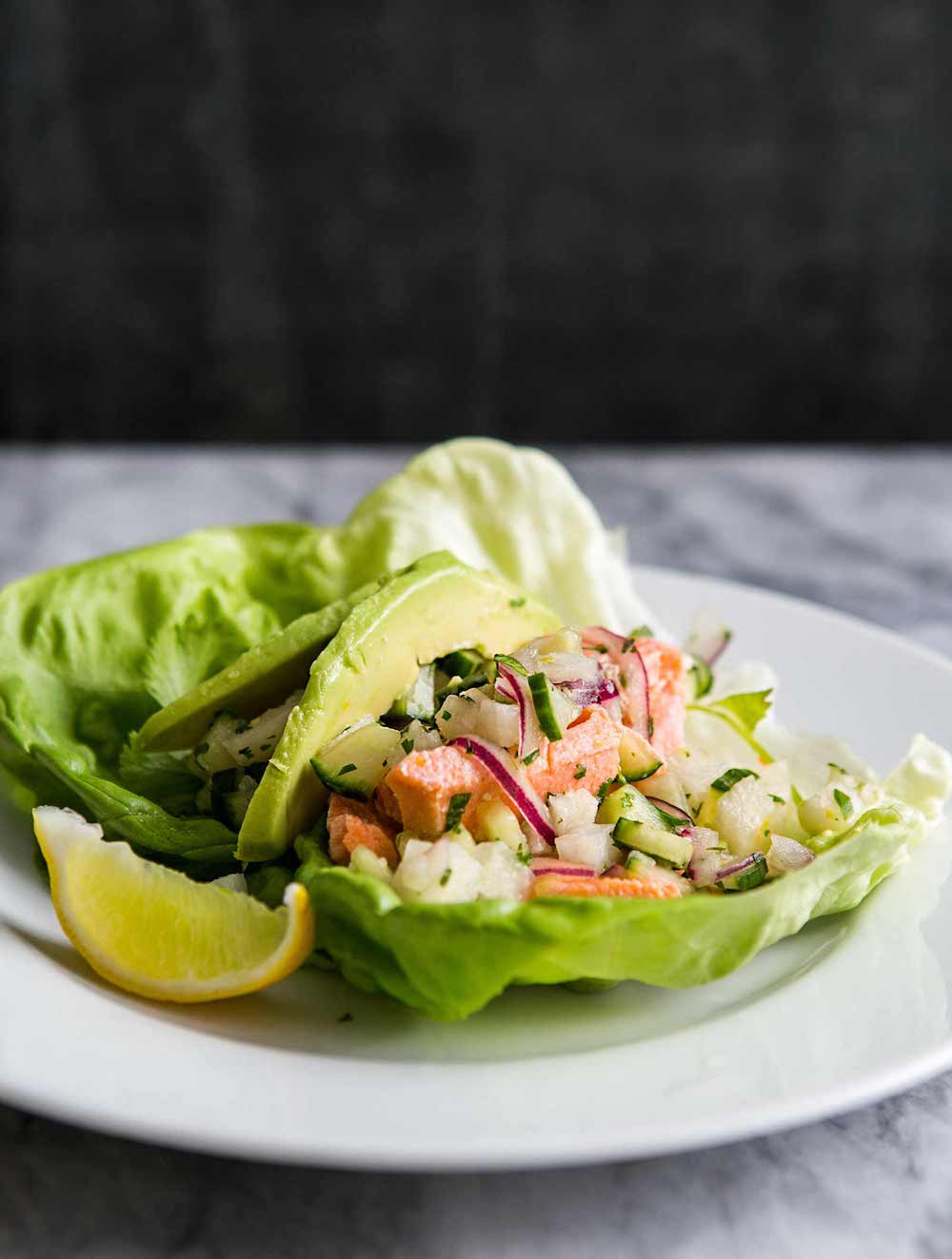 Salmon Lettuce Wraps With Cucumber, Jicama, and Ginger_lettuce wrap recipes