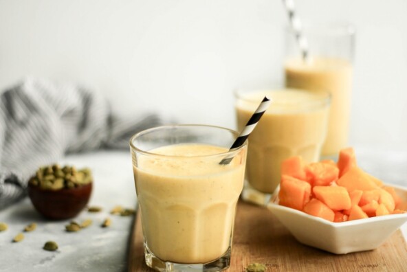 sweet and salty mango lassi drink