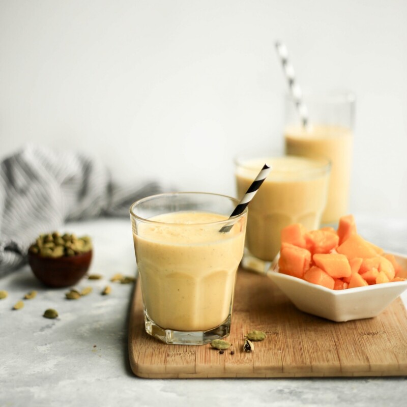 sweet and salty mango lassi drink