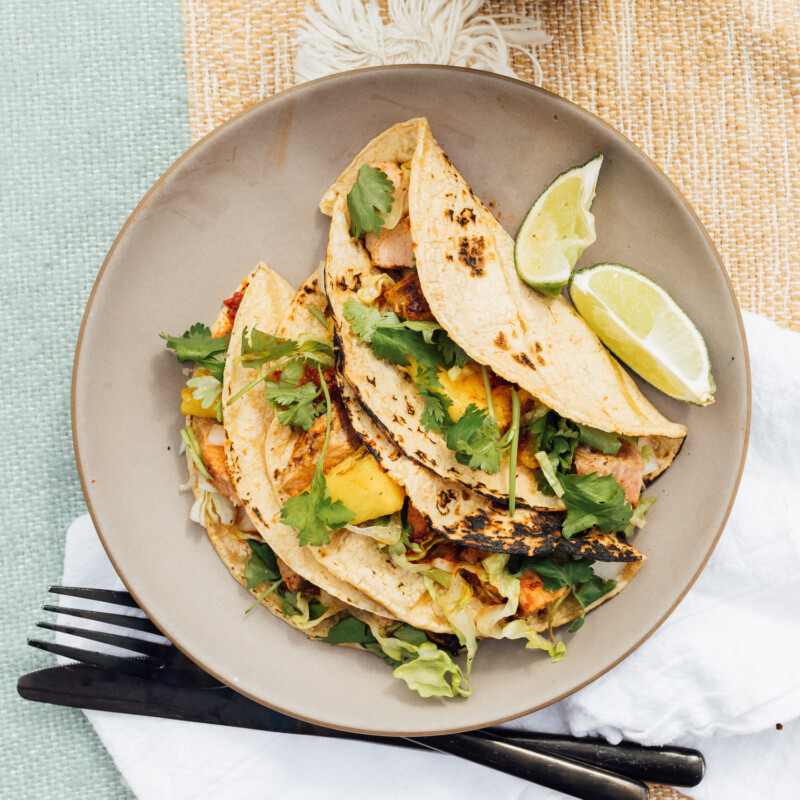 tacos al pastor on plate