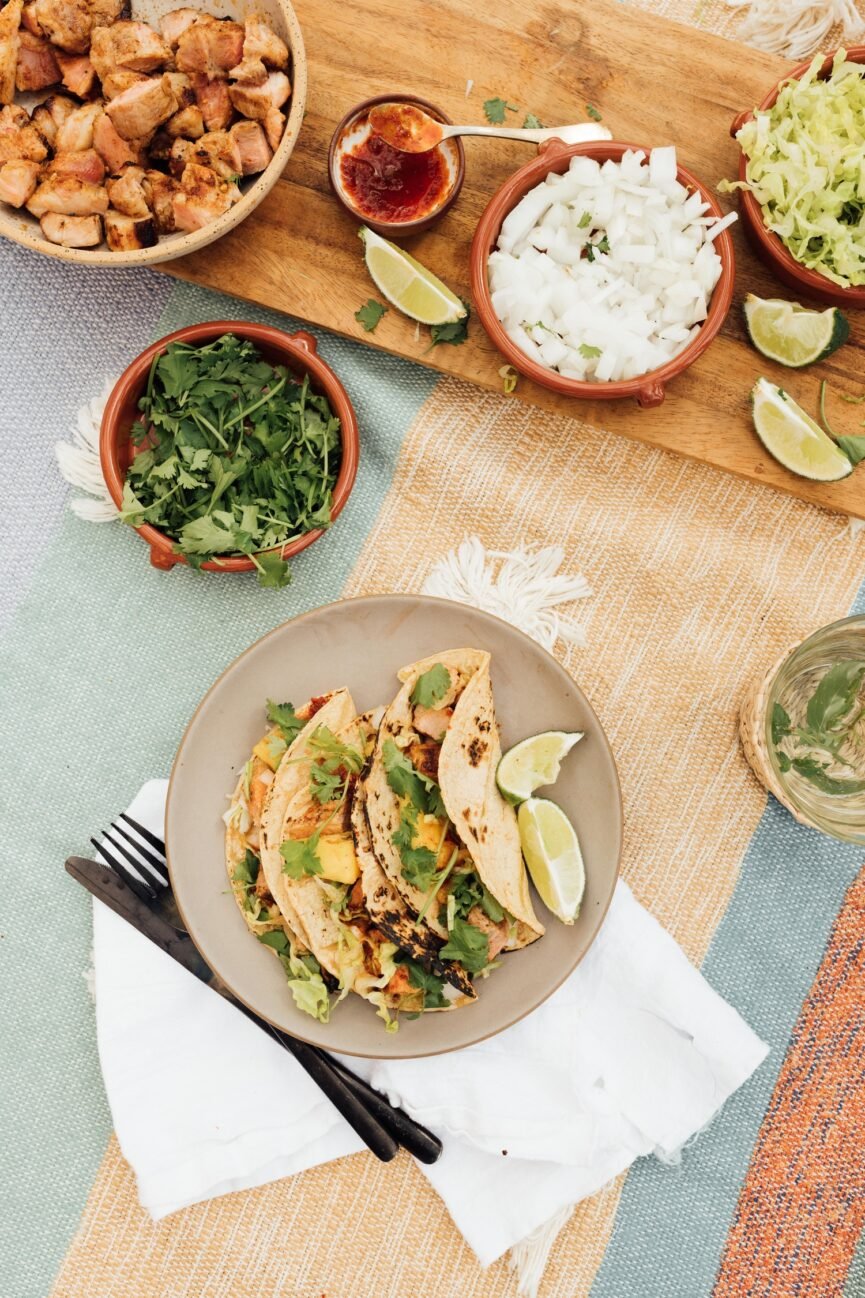 tacos al pastor on plate