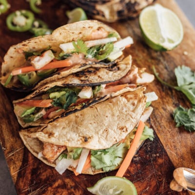 limey chicken tacos assembled