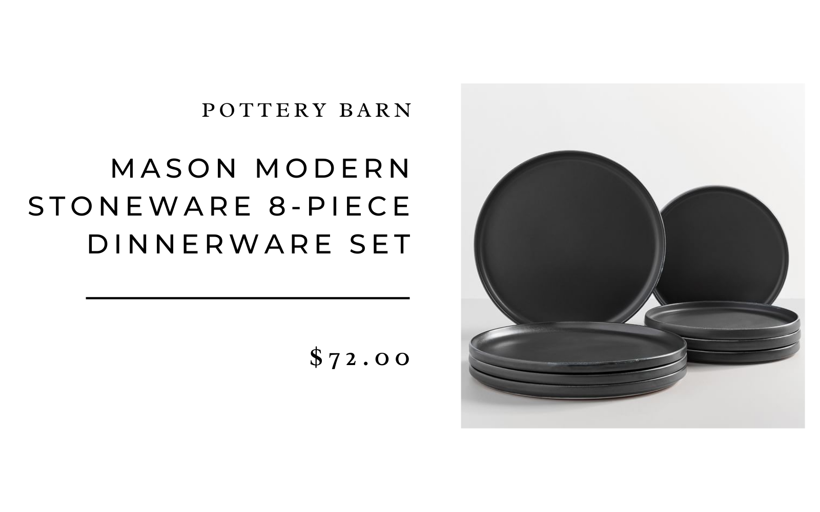 black dish set pottery barn