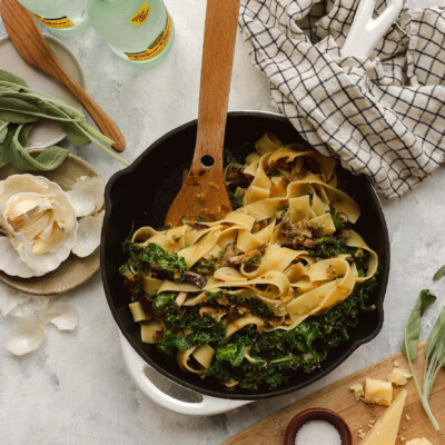 easy weeknight shiitake mushroom and jammy leek pasta