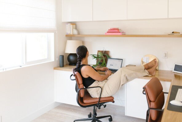 Woman on a laptop in her hom office