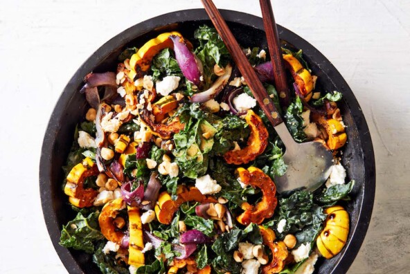 Warm-Roasted-Delicata-Squash-and-Kale-Salad