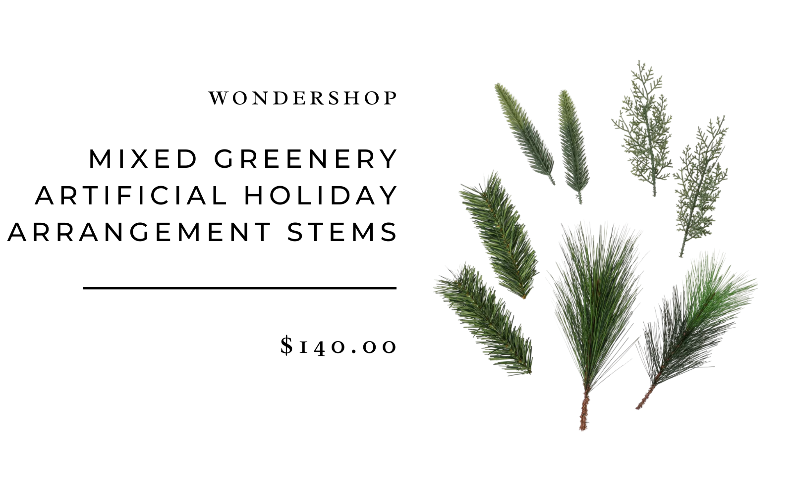 Mixed Greenery Artificial Holiday Arrangement Stems