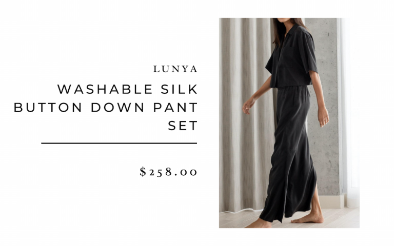 Lunya : Washable Silk Button Down Pant Set