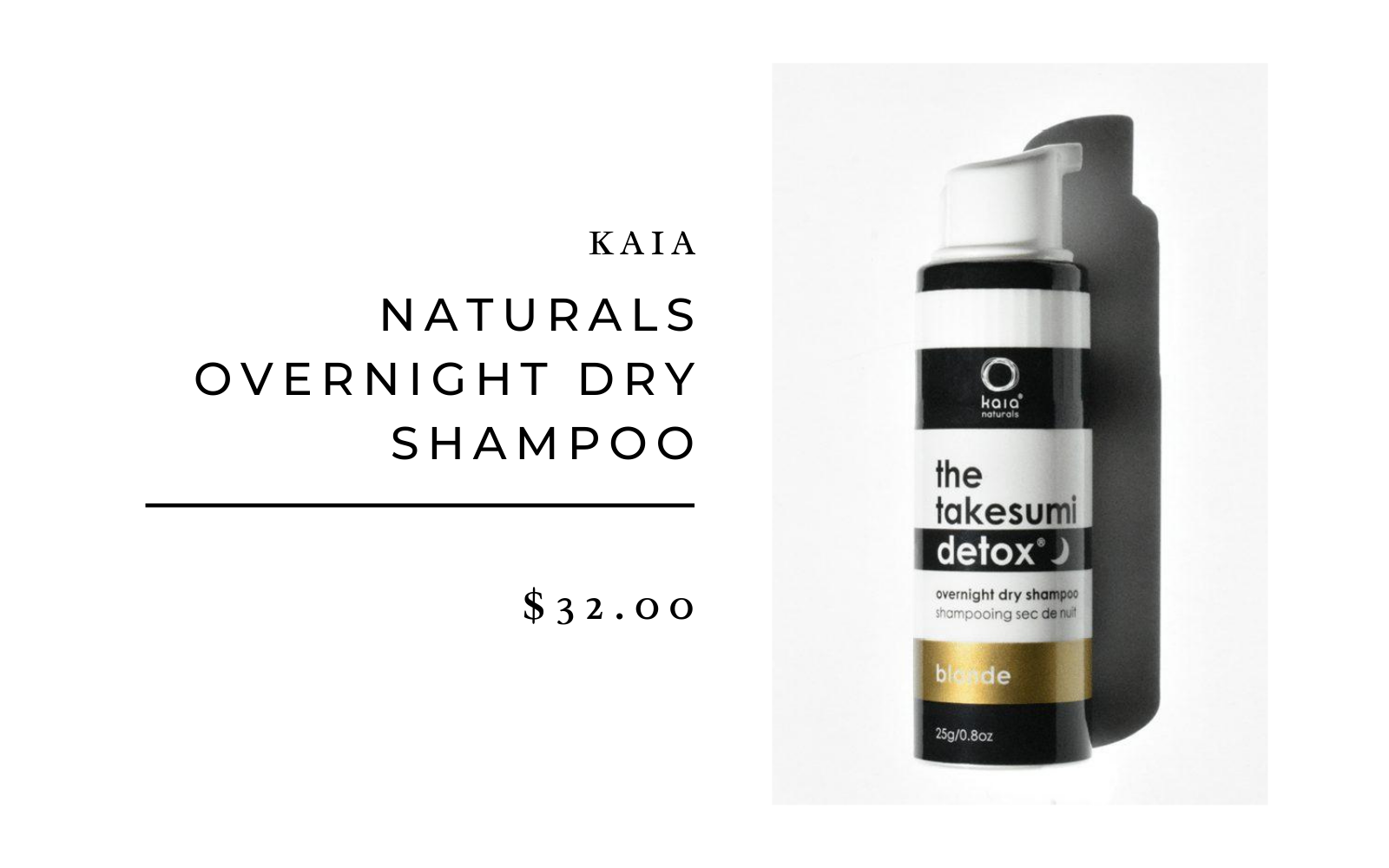 Kaia Naturals Overnight Dry Shampoo