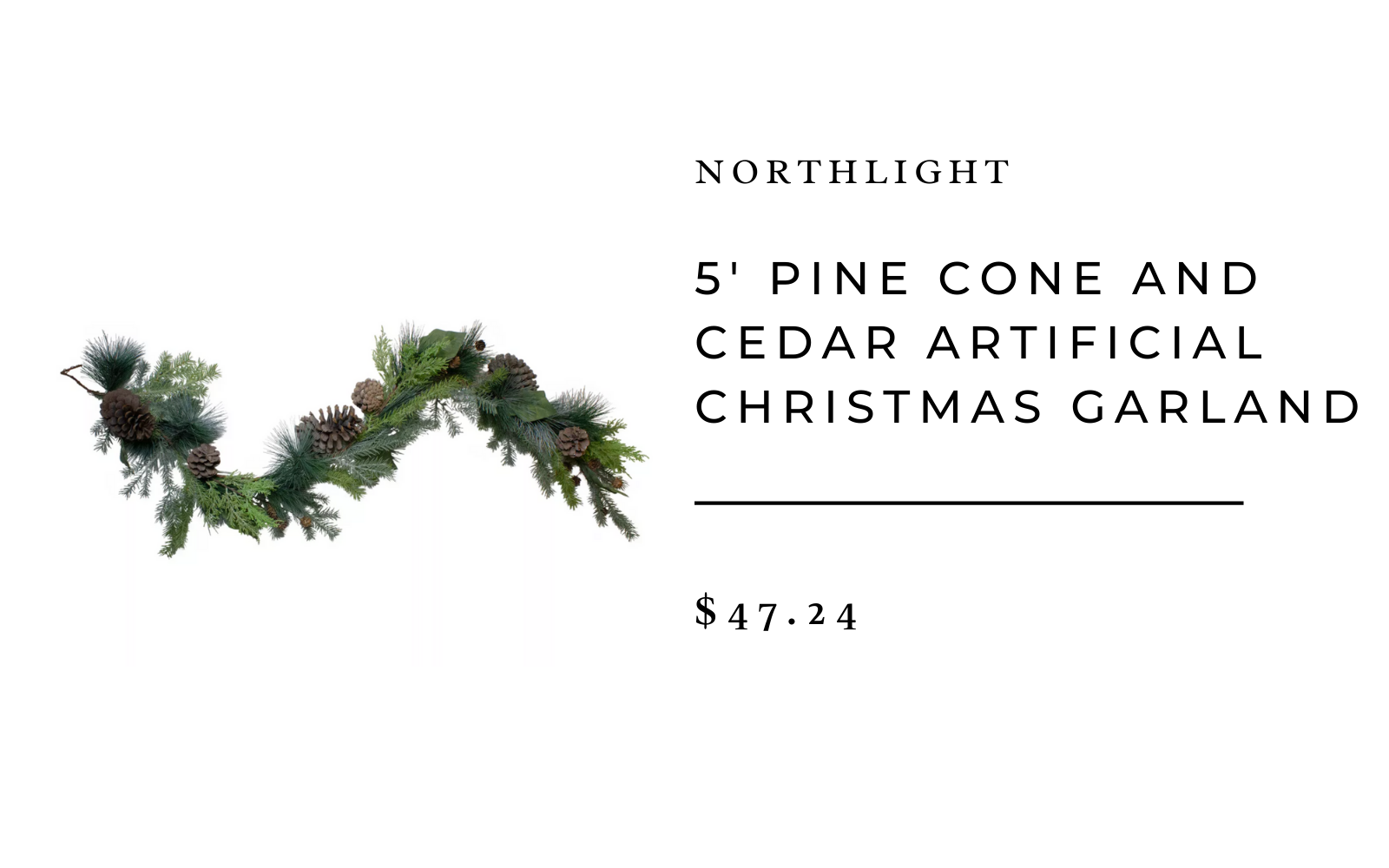 Pin Cone and Cedar Christmas Garland