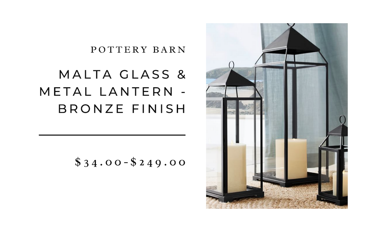 Malta Glass and Metal Lantern - Bronze Finish