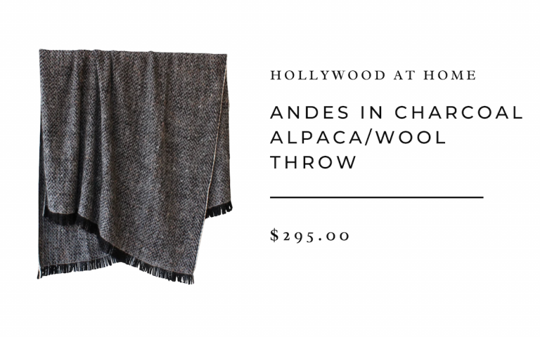 Hollywood at Home Andes in Charcoal Alpaca/Wool Throw