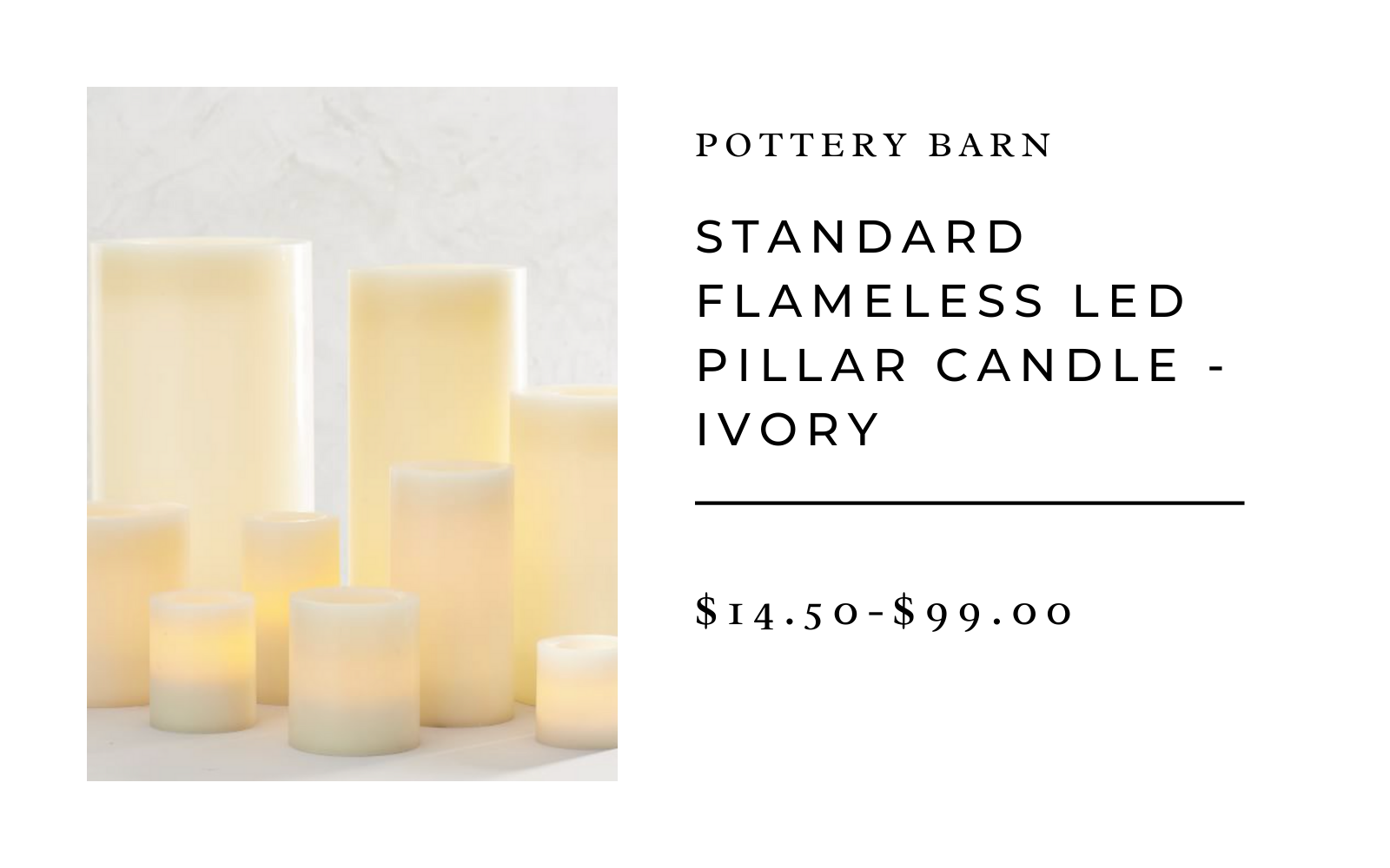 Standard Flameless LED Pillar Candle - Ivory