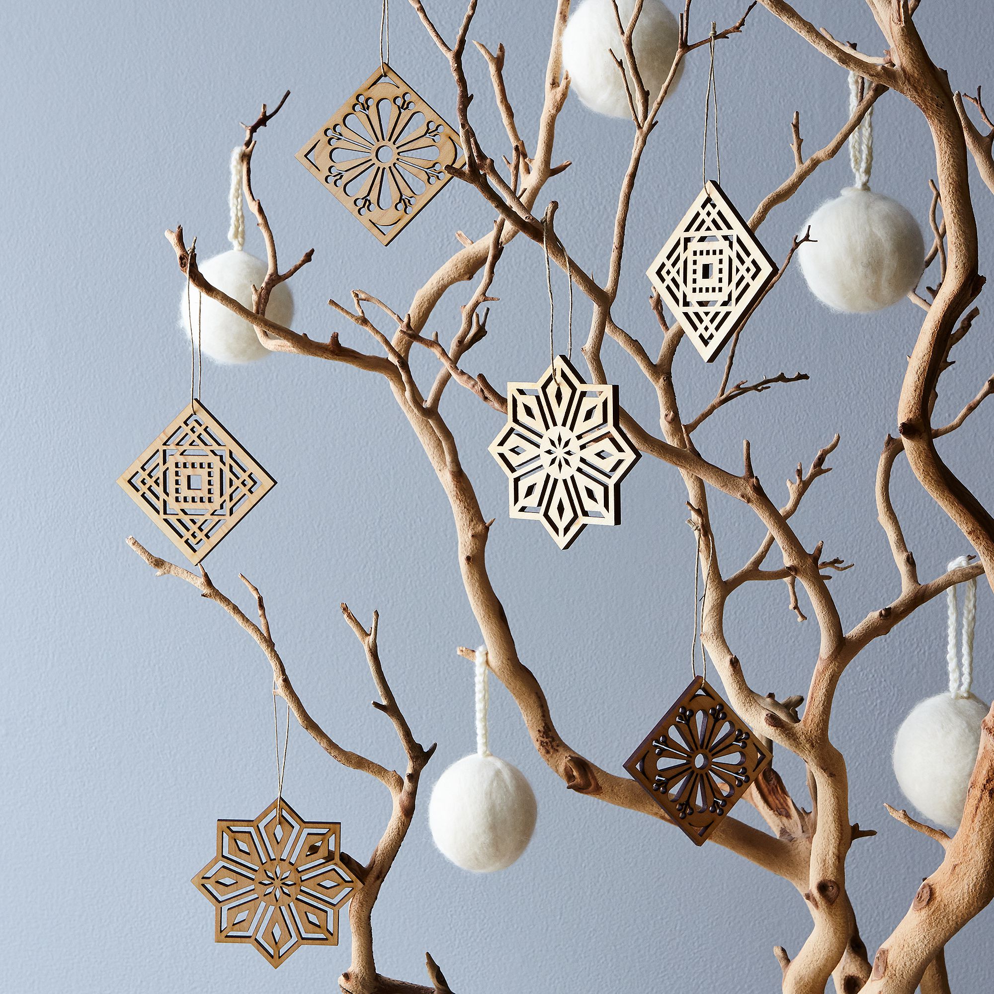 Frederick Arndt Laser-Cut Maple & Walnut Ornaments