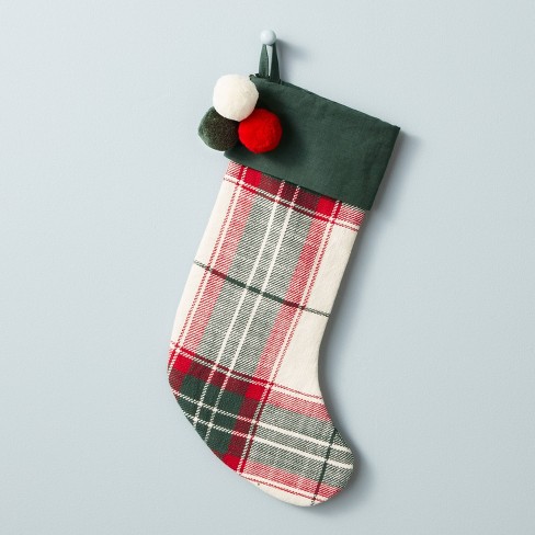 Hearth & Hand™ with Magnolia Holiday Plaid Poms Stocking