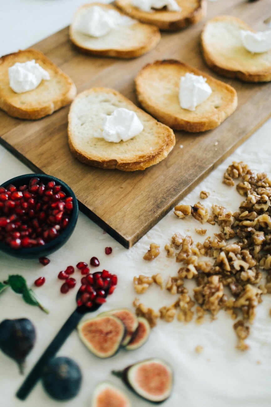making burrata toast