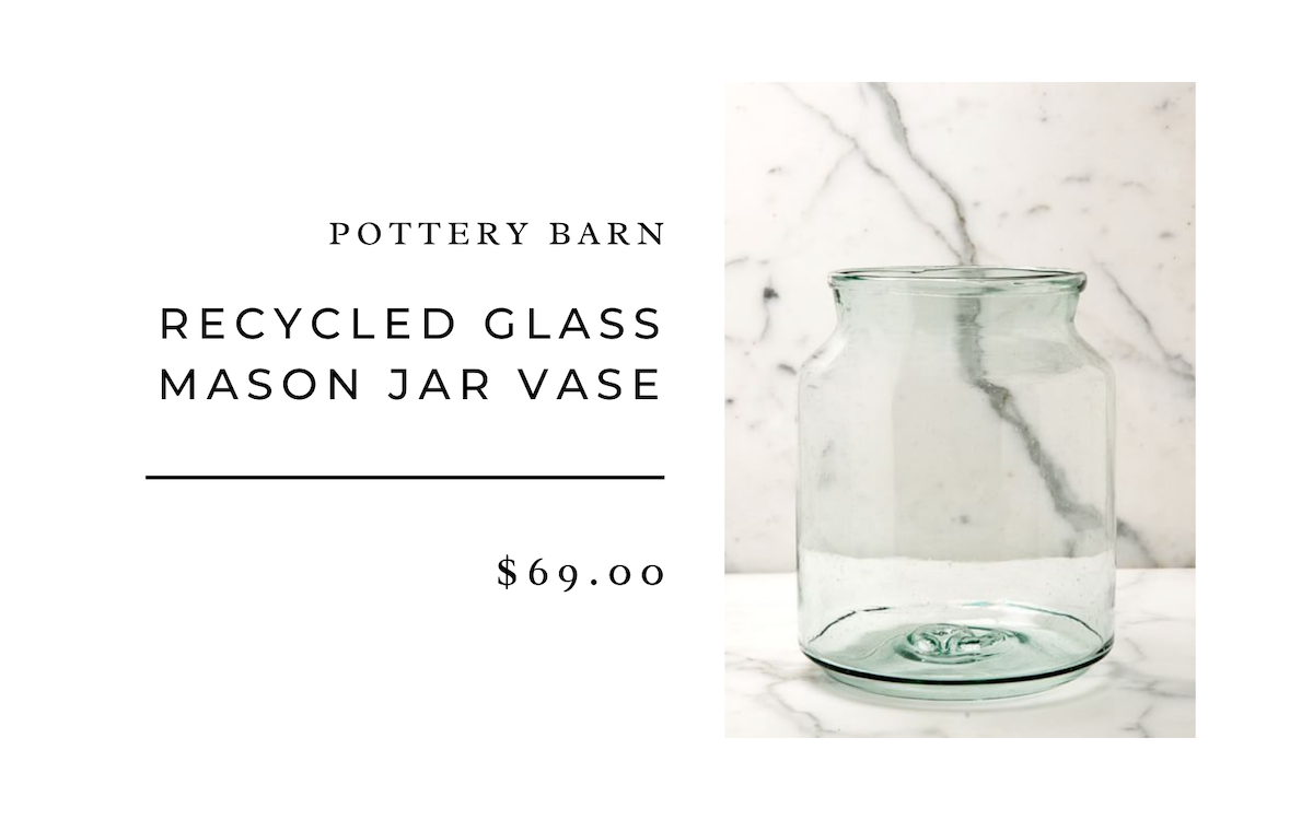 Pottery Barn Recycled Glass Mason Jar Vases