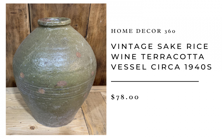 Home Decor 360 Vintage Sake Rice Wine Terracotta Vessel Circa 1940s