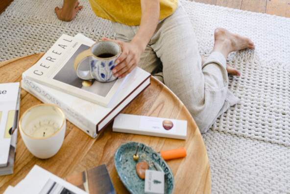 coffee table with books