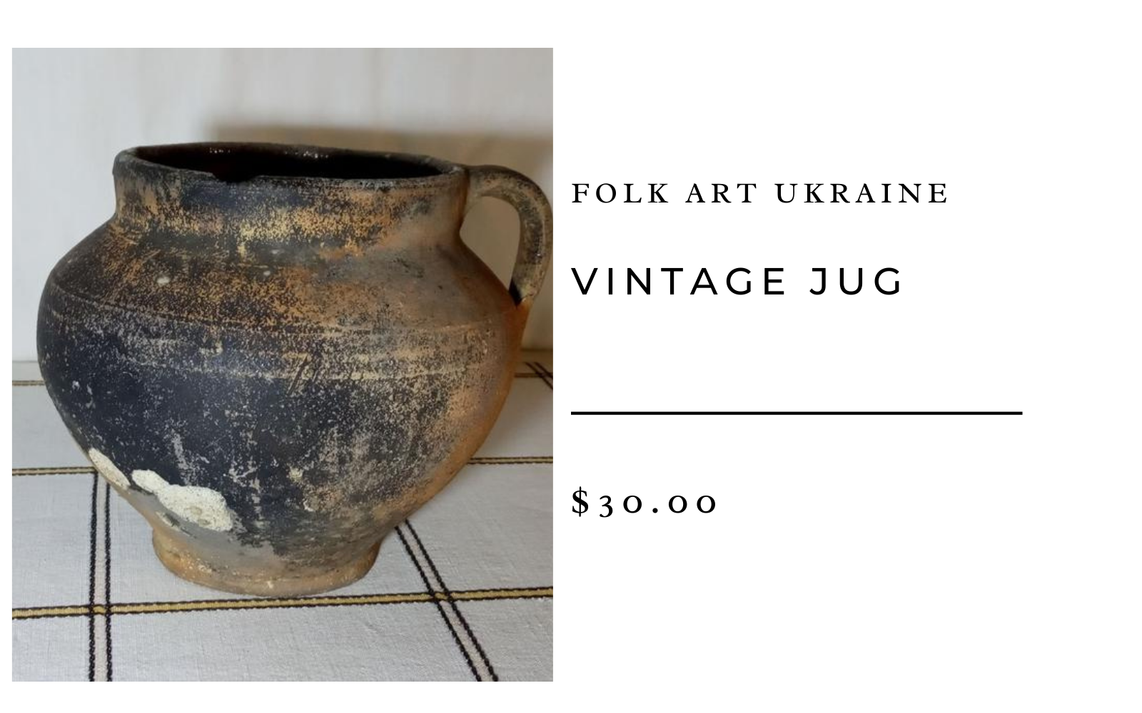 Folk Art Ukraine Vintage Jug Antique Tableware