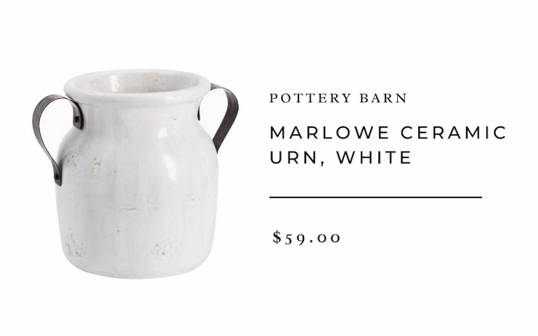Pottery Barn Marlowe Ceramic Urn, White
